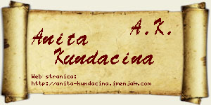 Anita Kundačina vizit kartica